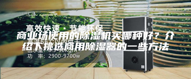 商業場使用的除濕機買哪種好？介紹下挑選商用除濕器的一些方法