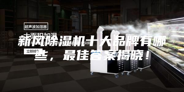 新風除濕機十大品牌有哪些，最佳答案揭曉！